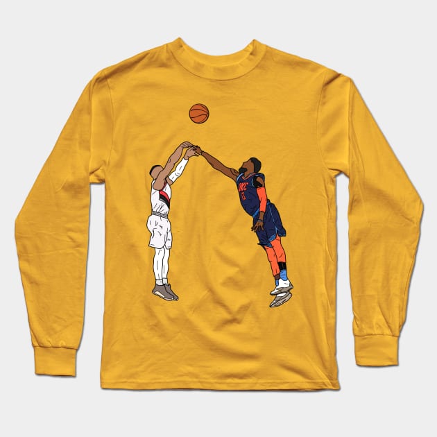 Damian Lillard Sends the Thunder home... Long Sleeve T-Shirt by balliswife24